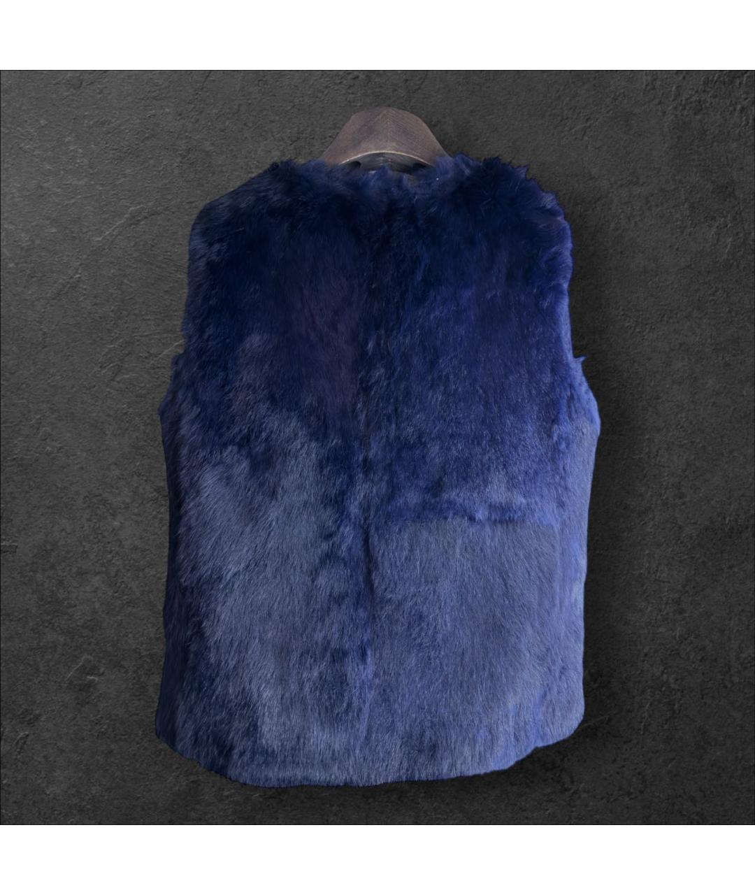 BALENCIAGA Темно-синий меховой жилет, фото 4
