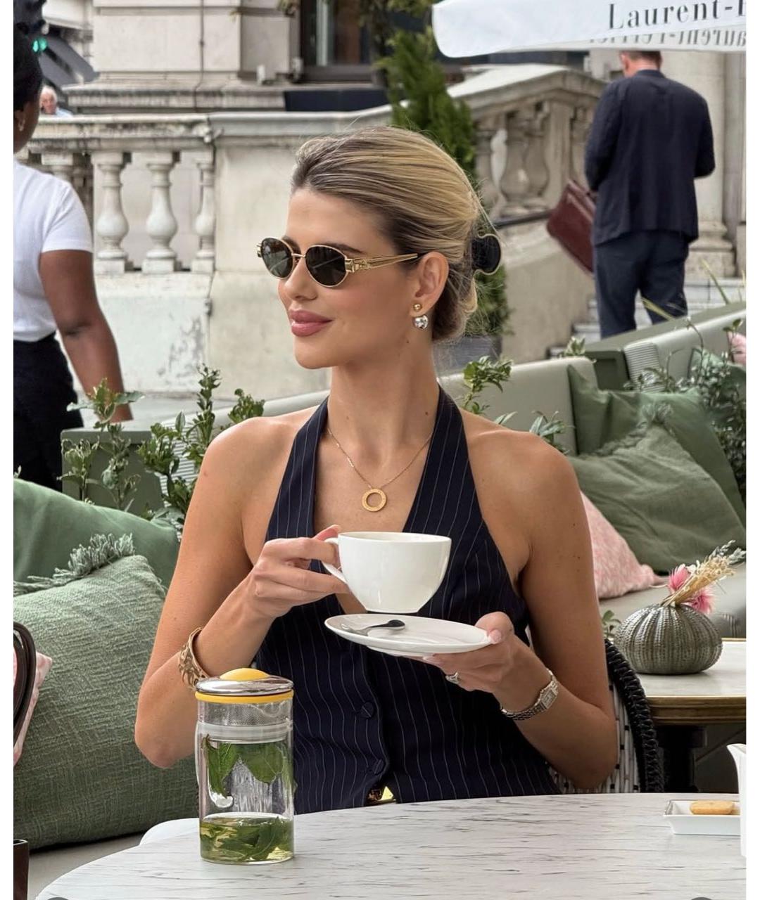 MIU MIU Золотые металлические солнцезащитные очки, фото 6