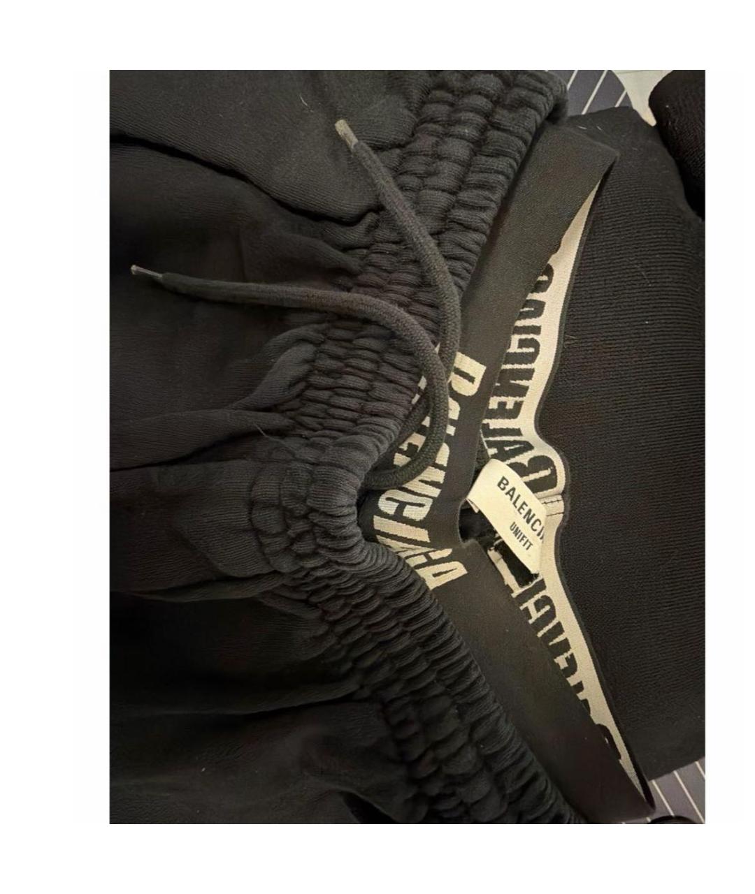 BALENCIAGA Черные хлопковые спортивные брюки и шорты, фото 3