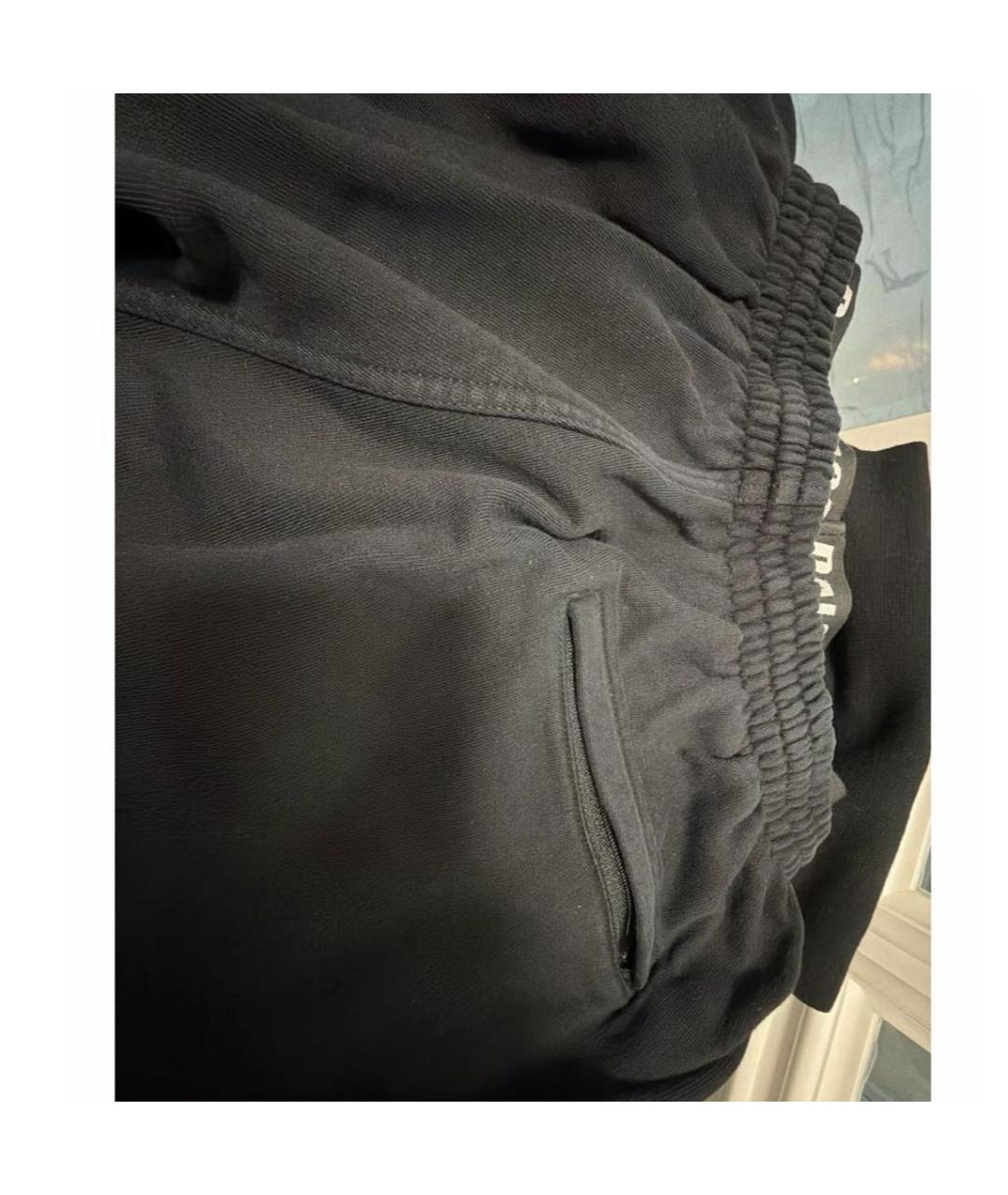 BALENCIAGA Черные хлопковые спортивные брюки и шорты, фото 4