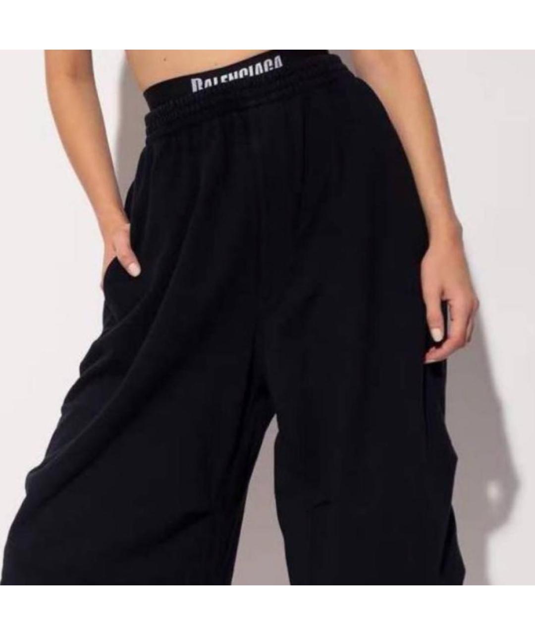 BALENCIAGA Черные хлопковые спортивные брюки и шорты, фото 2