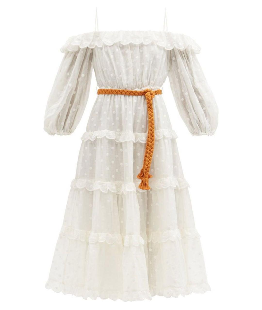 ZIMMERMANN Белое хлопковое повседневное платье, фото 1