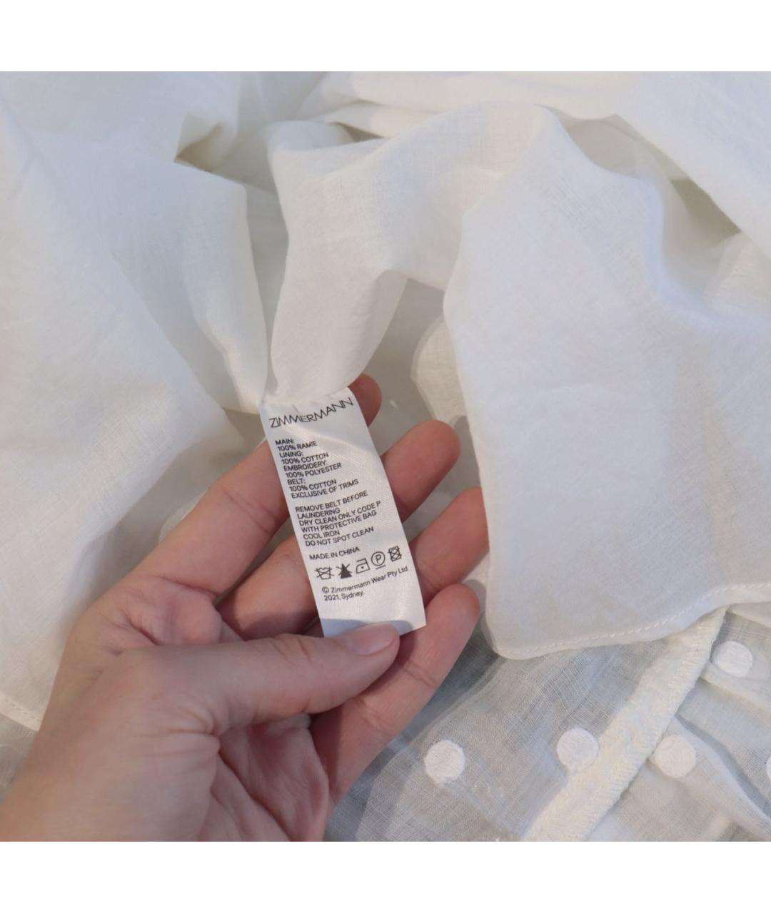 ZIMMERMANN Белое хлопковое повседневное платье, фото 8