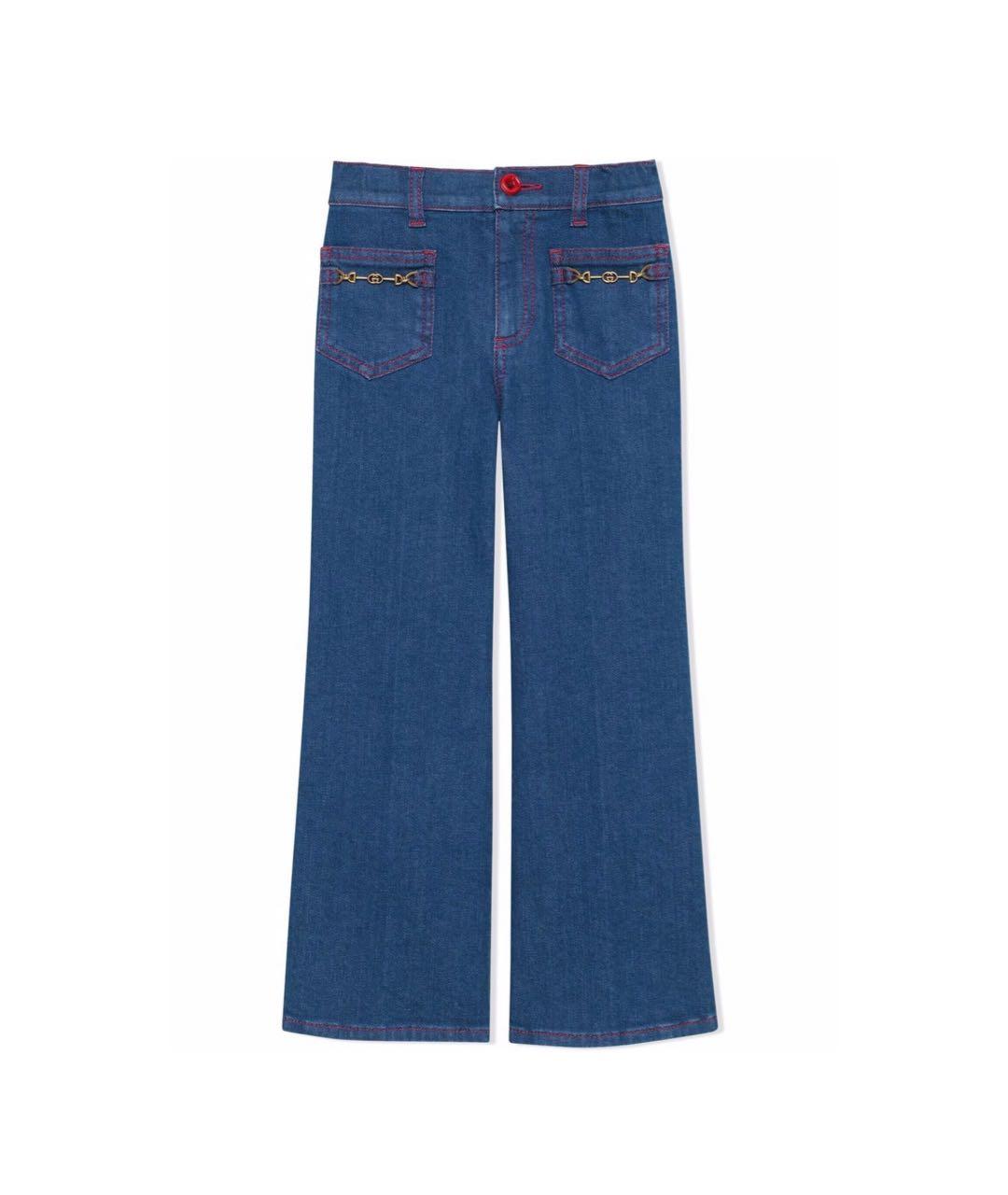 GUCCI KIDS Синие хлопковые детские джинсы, фото 7