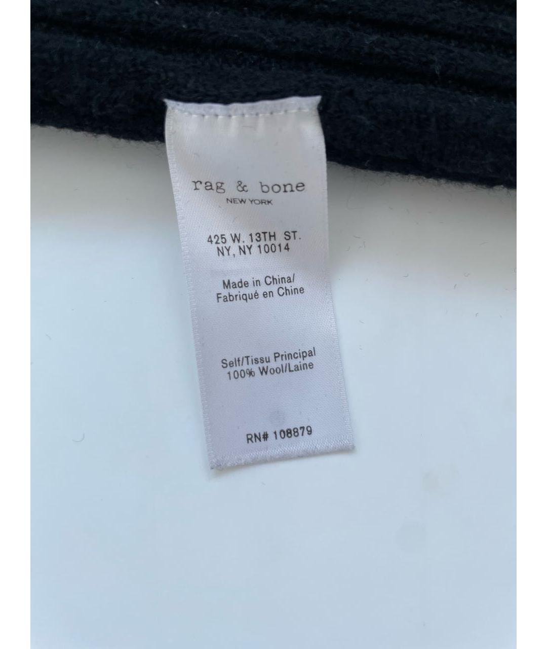 RAG & BONE Черный шерстяной джемпер / свитер, фото 4