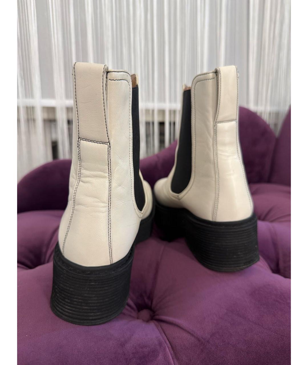 MARNI Белые кожаные ботильоны, фото 4