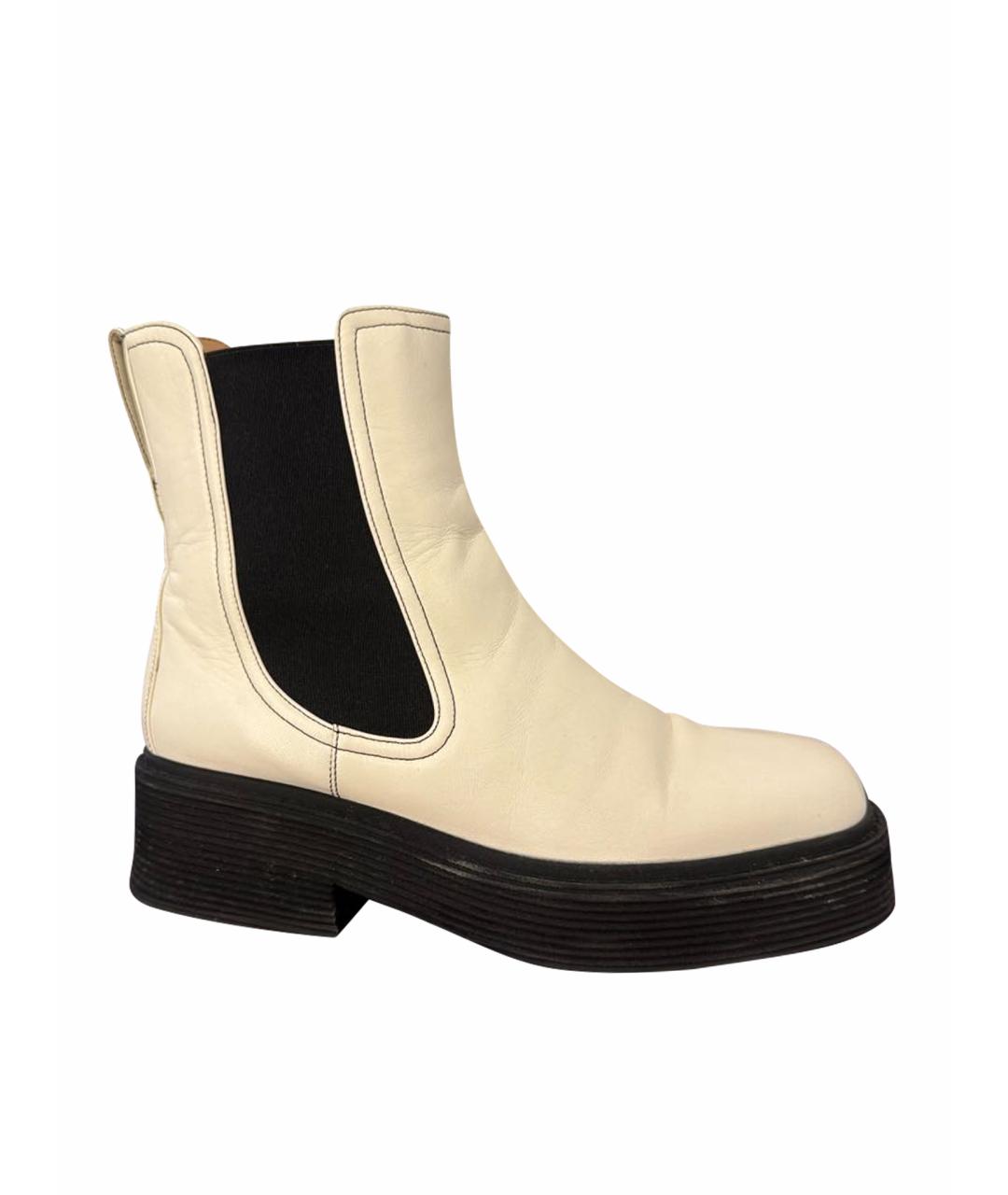 MARNI Белые кожаные ботильоны, фото 1