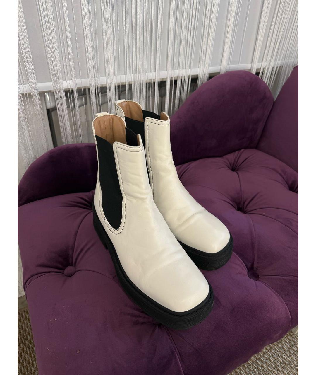 MARNI Белые кожаные ботильоны, фото 2