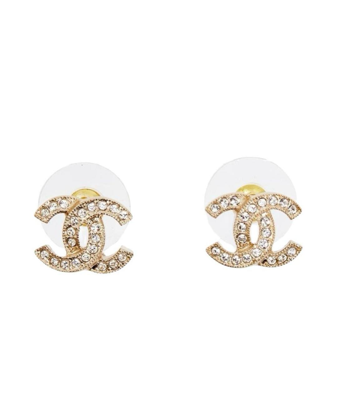 CHANEL Золотые металлические серьги, фото 1