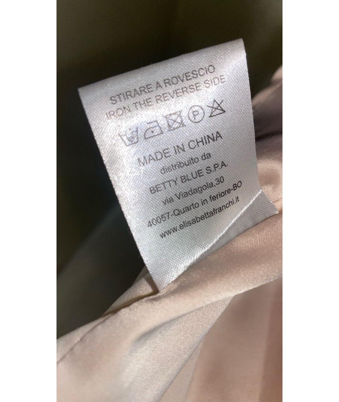 ELISABETTA FRANCHI Бежевое полиэстеровое коктейльное платье, фото 6