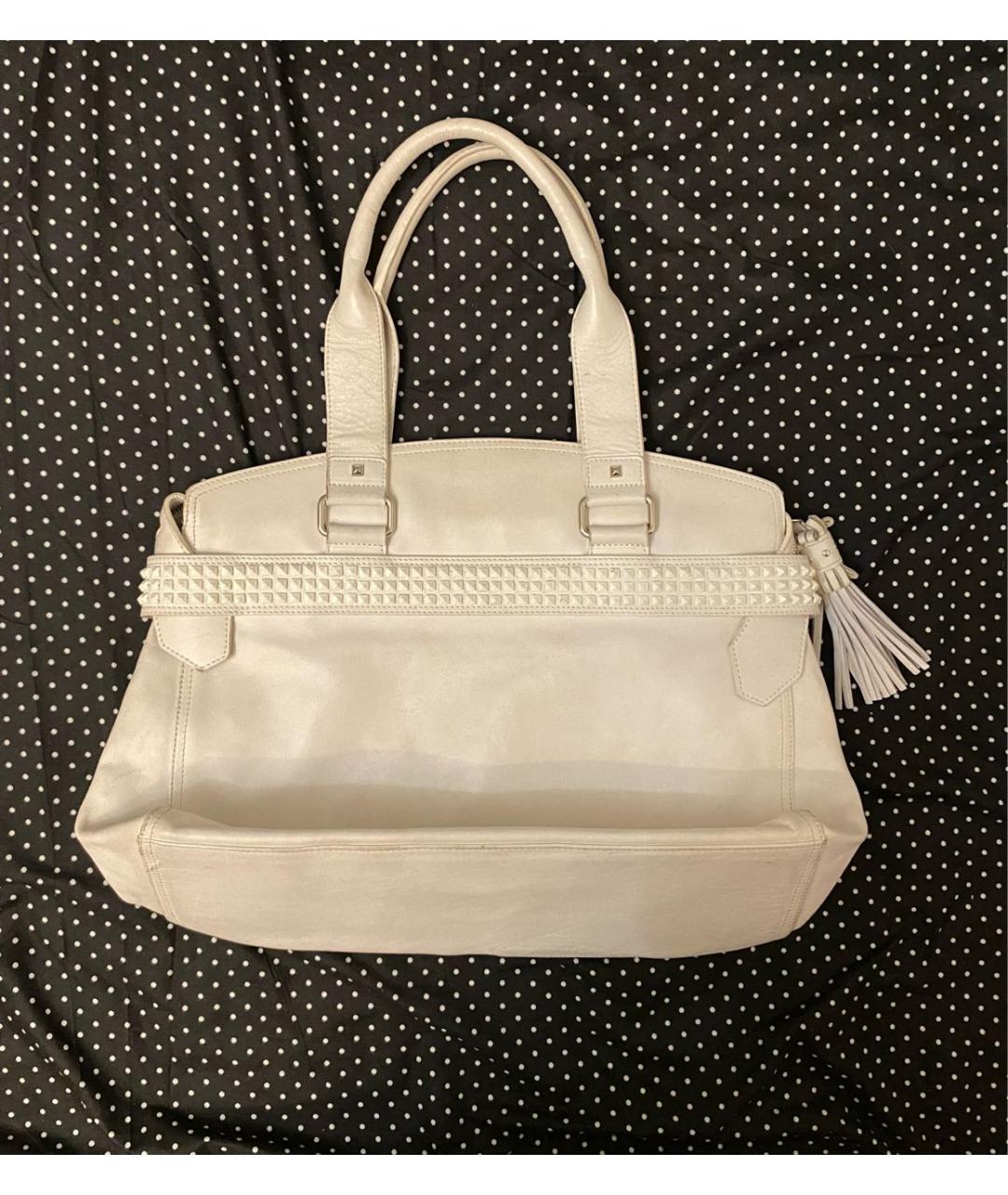 VERSUS VERSACE Белая кожаная сумка тоут, фото 2