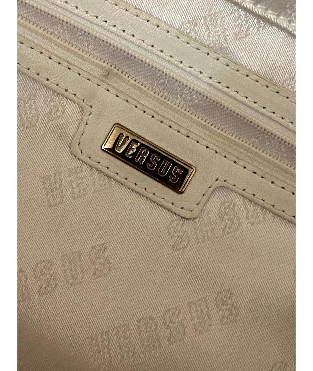 VERSUS VERSACE Белая кожаная сумка тоут, фото 5