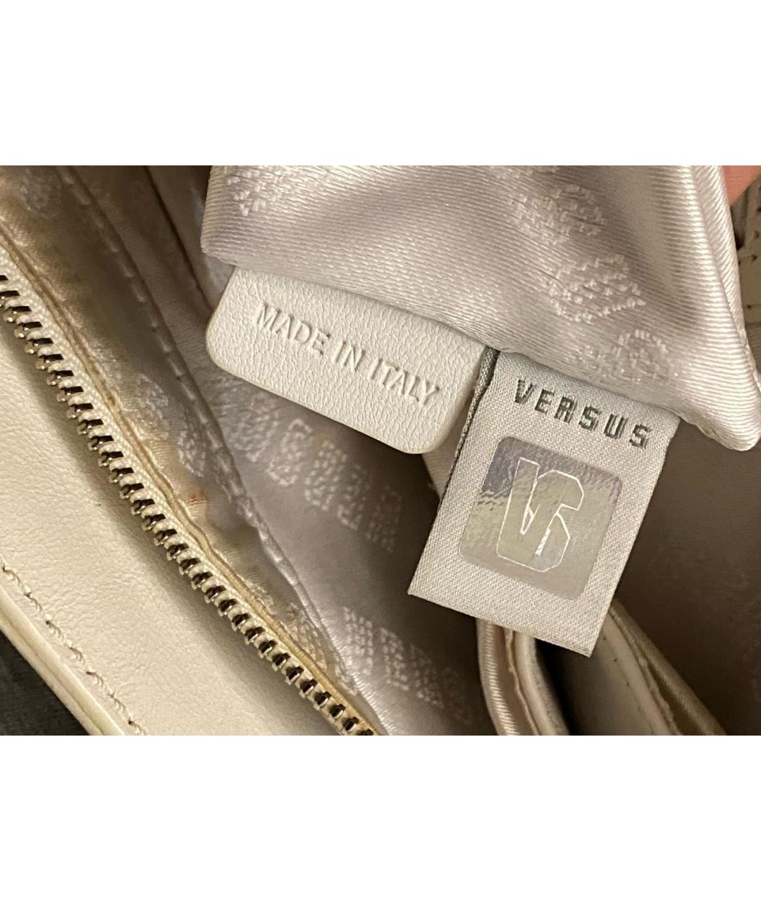 VERSUS VERSACE Белая кожаная сумка тоут, фото 4