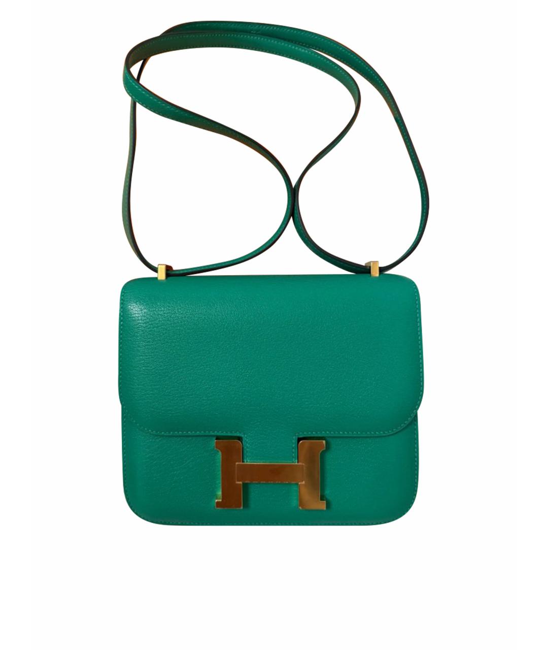 HERMES Зеленая кожаная сумка через плечо, фото 1