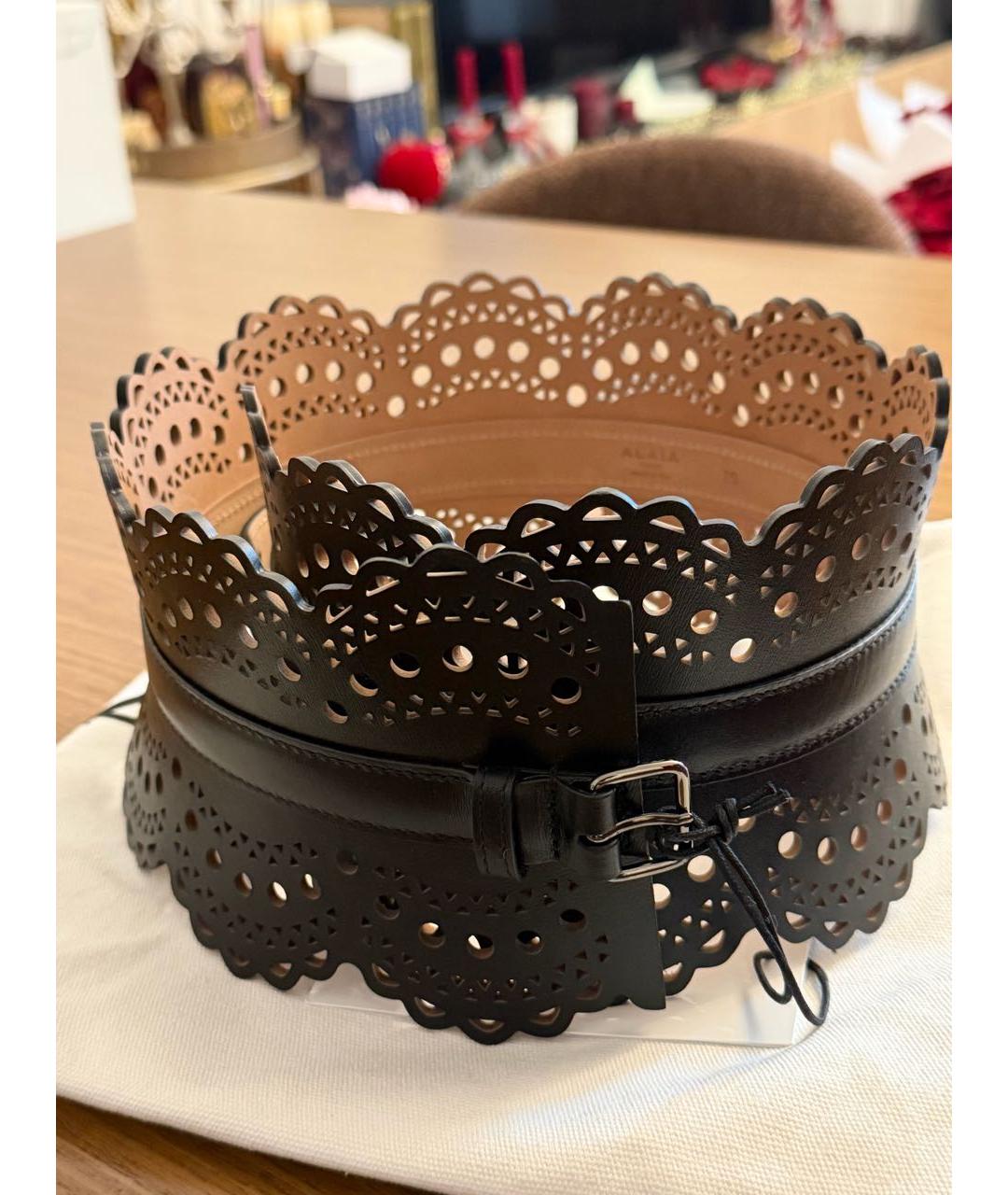 ALAIA Черный кожаный ремень, фото 2