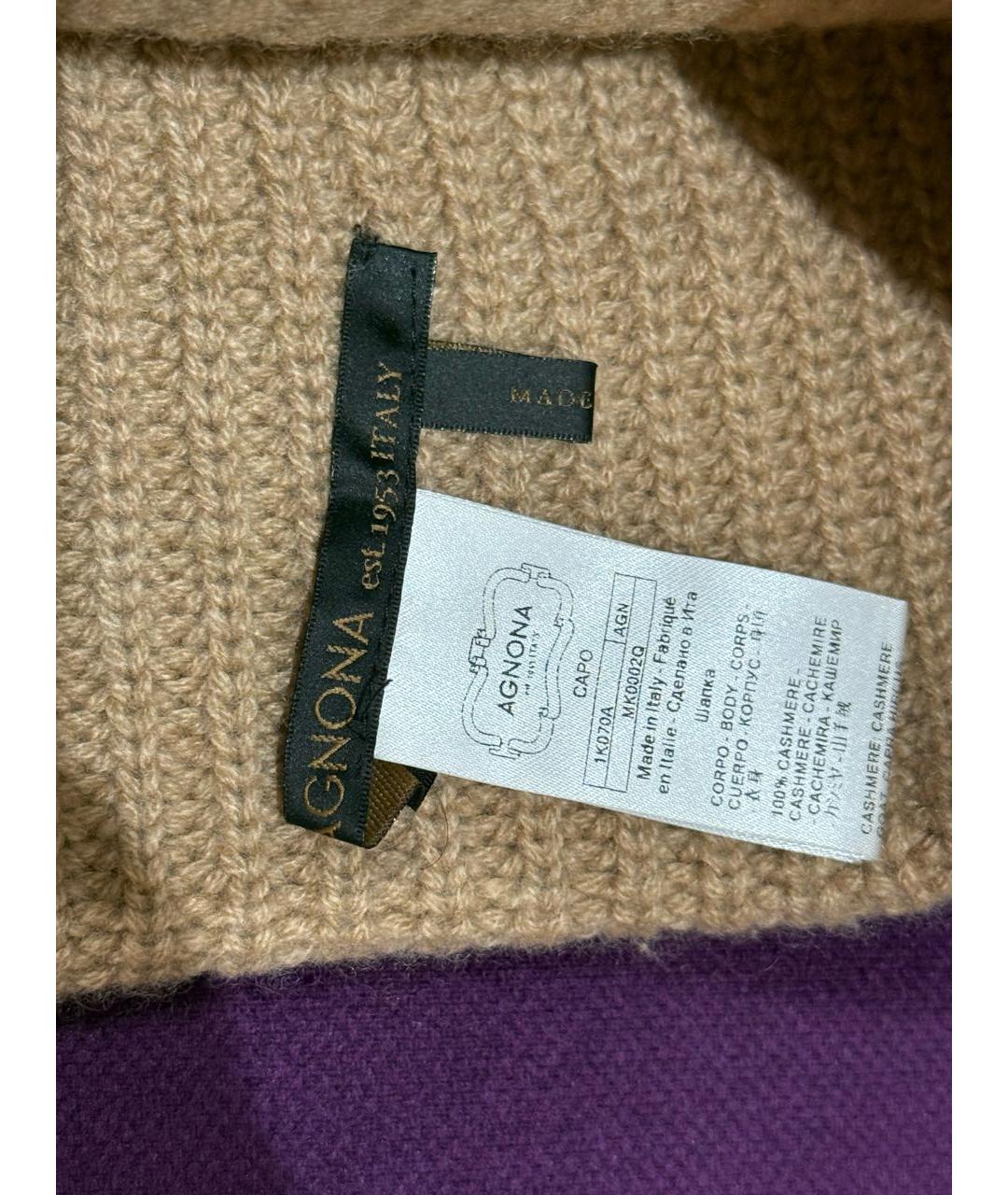 AGNONA Бежевая кашемировая шапка, фото 5