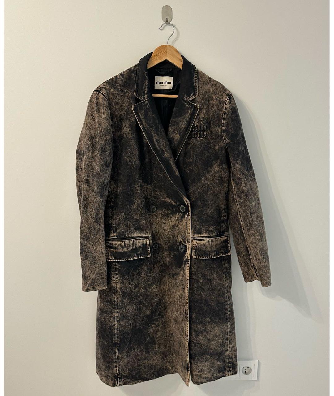 MIU MIU Коричневый деним тренч/плащ, фото 5