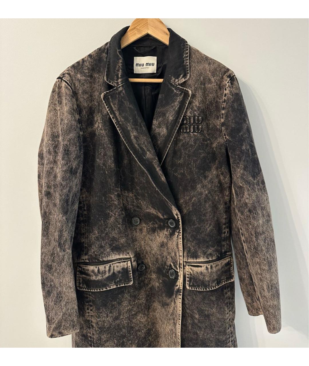 MIU MIU Коричневый деним тренч/плащ, фото 2