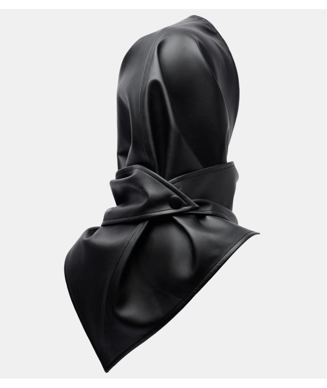 NOUR HAMMOUR Черный кожаный капюшон, фото 2