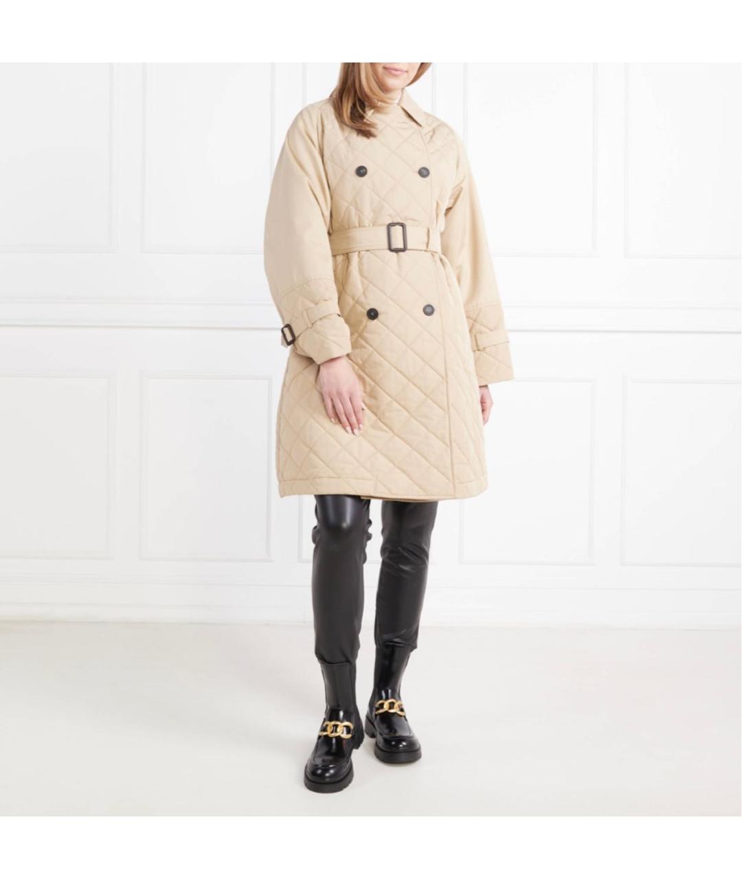 WEEKEND MAX MARA Бежевый хлопковый тренч/плащ, фото 8