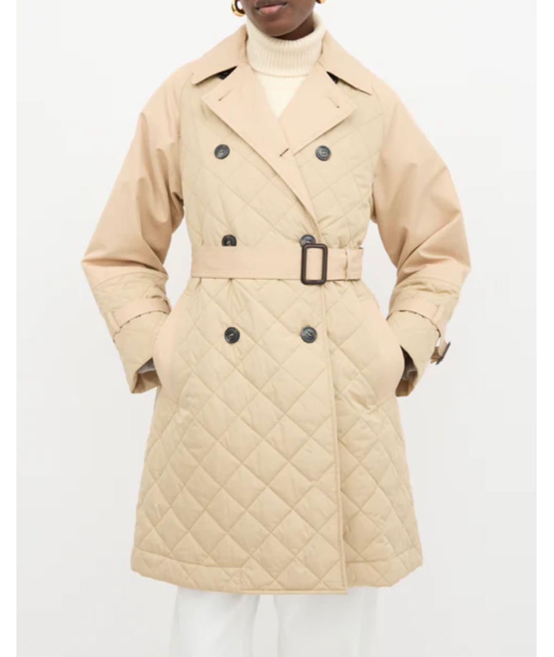 WEEKEND MAX MARA Бежевый хлопковый тренч/плащ, фото 7