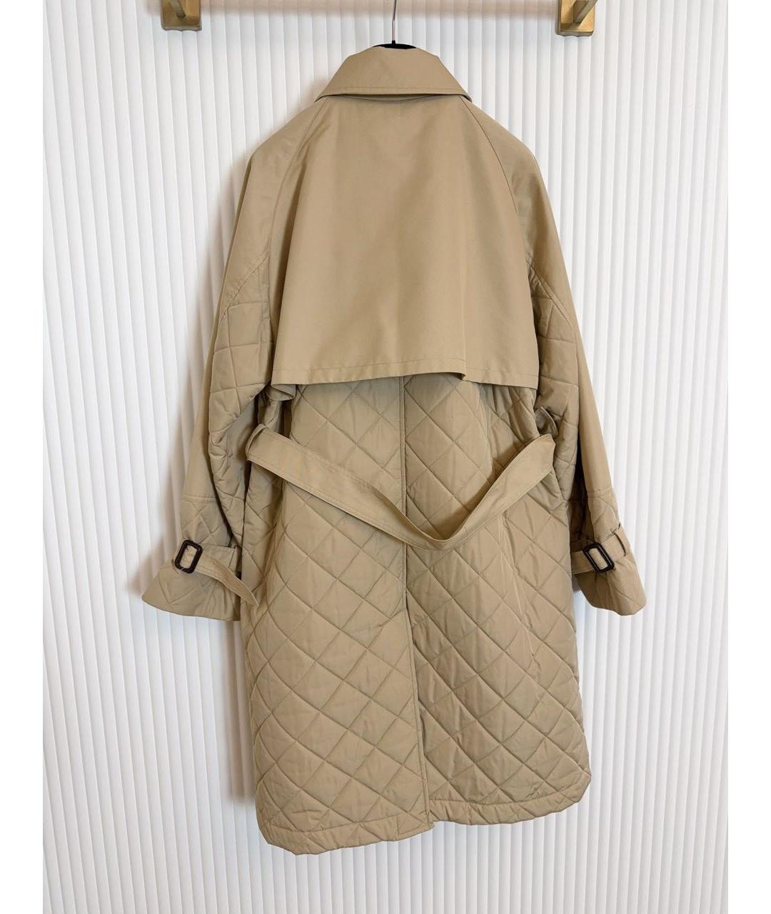 WEEKEND MAX MARA Бежевый хлопковый тренч/плащ, фото 2