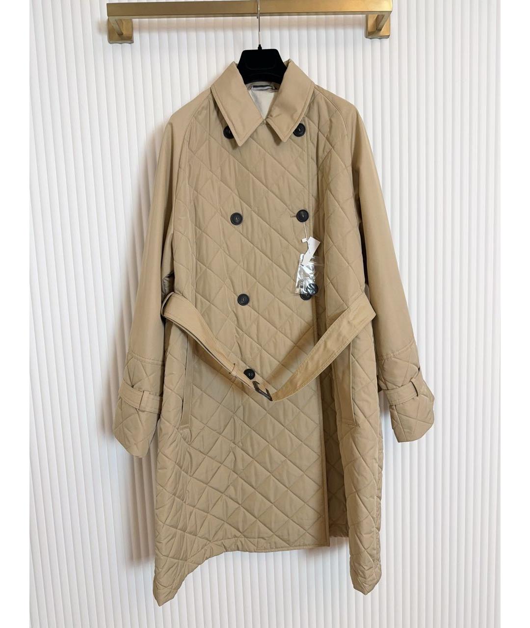 WEEKEND MAX MARA Бежевый хлопковый тренч/плащ, фото 6