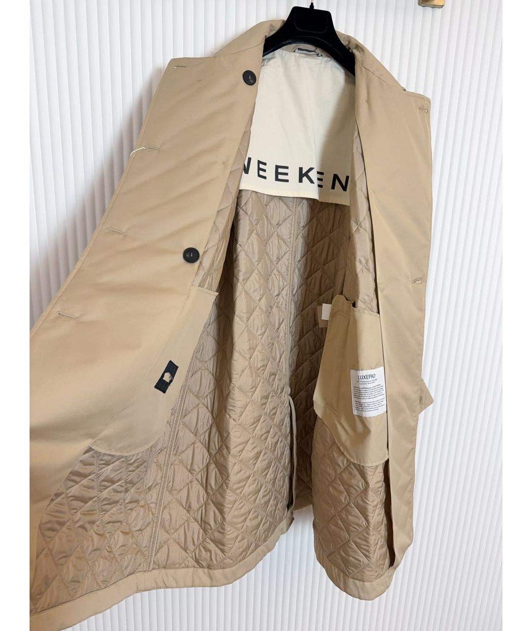 WEEKEND MAX MARA Бежевый хлопковый тренч/плащ, фото 3