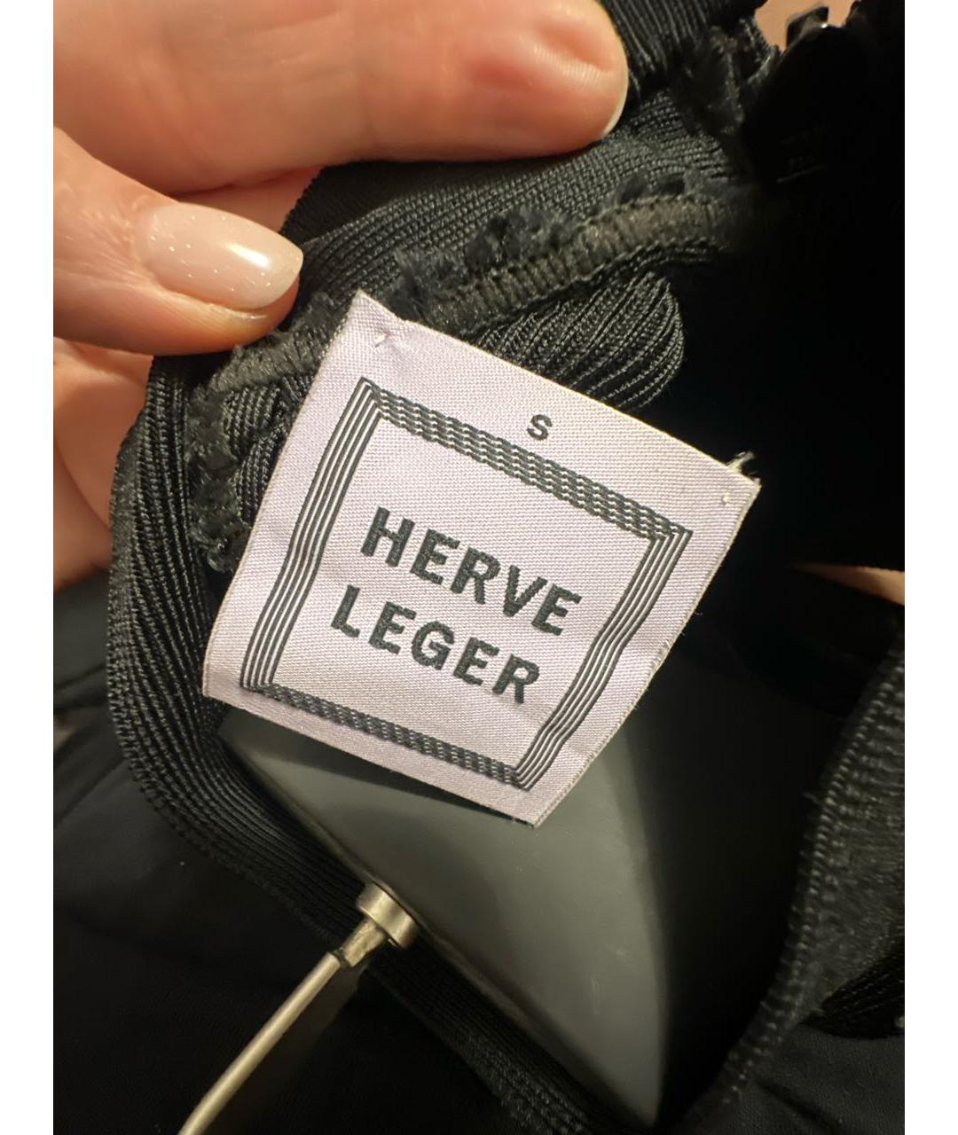 HERVE LEGER Черное вискозное коктейльное платье, фото 5