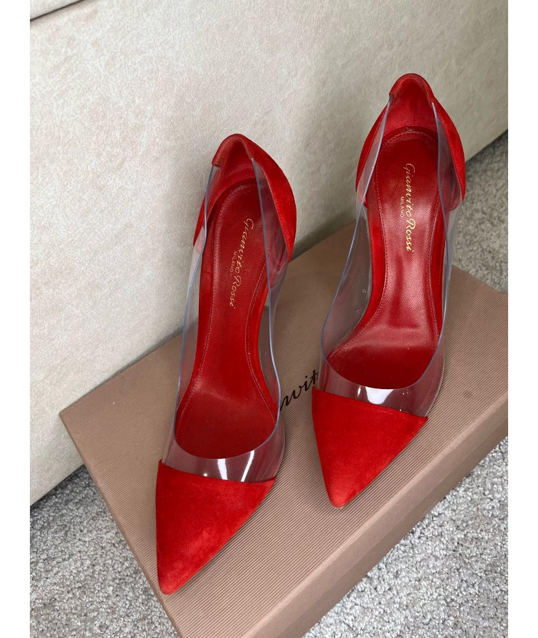 GIANVITO ROSSI Красные замшевые туфли, фото 8