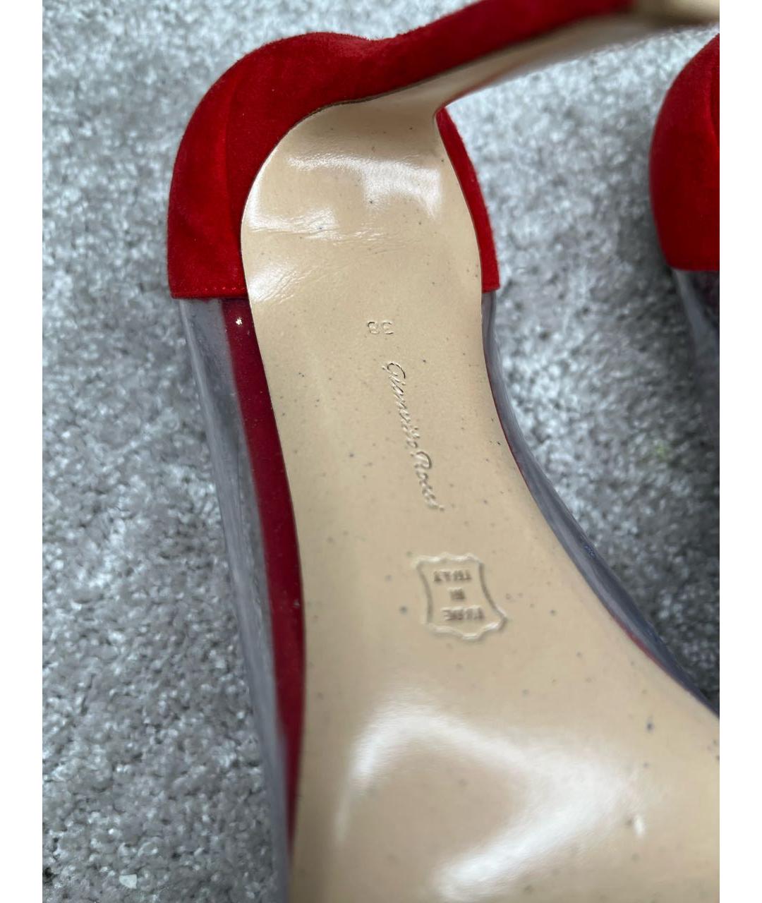 GIANVITO ROSSI Красные замшевые туфли, фото 6