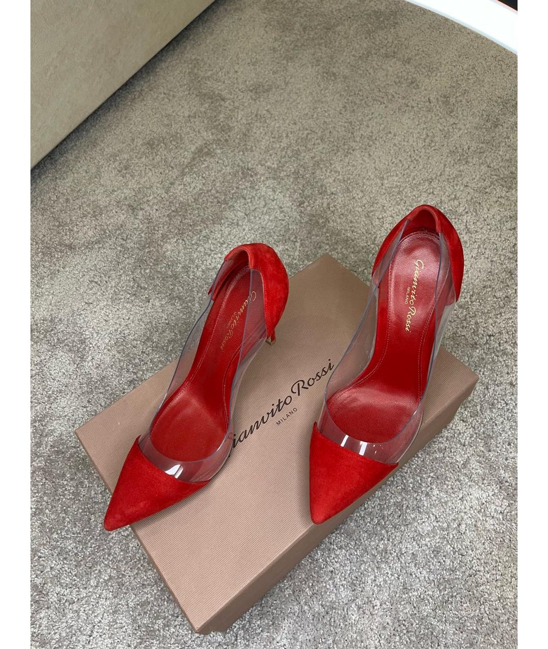 GIANVITO ROSSI Красные замшевые туфли, фото 3