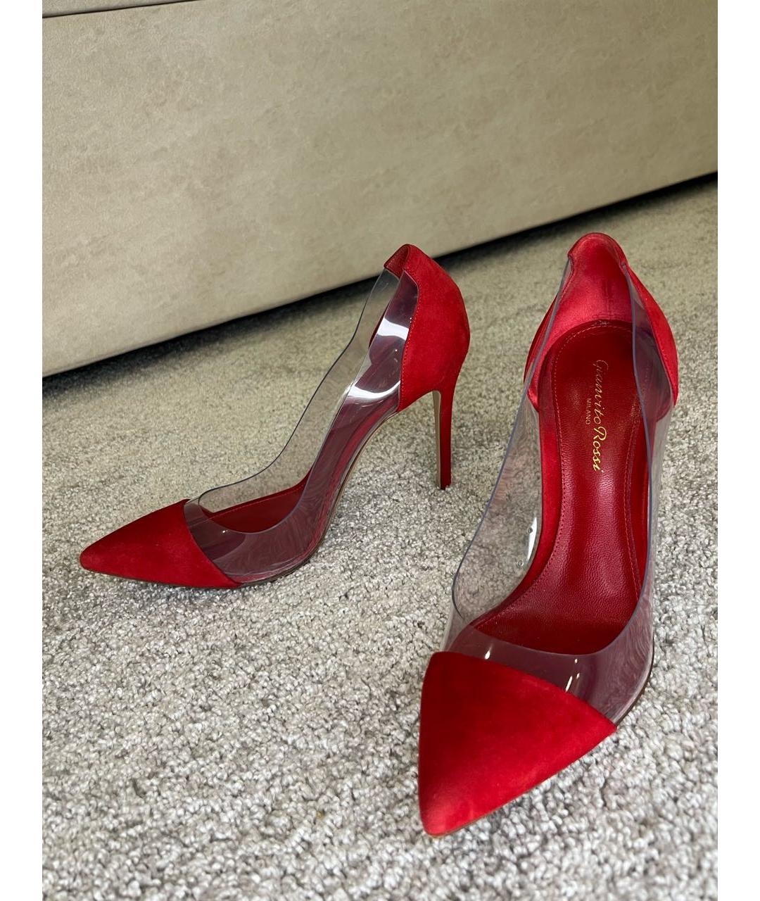 GIANVITO ROSSI Красные замшевые туфли, фото 7