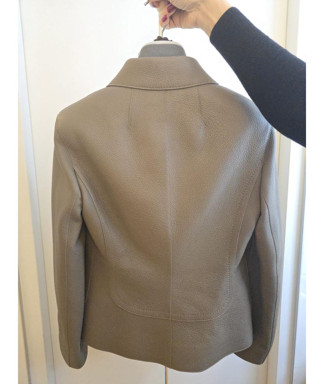 HERMES Серая кожаная куртка, фото 2