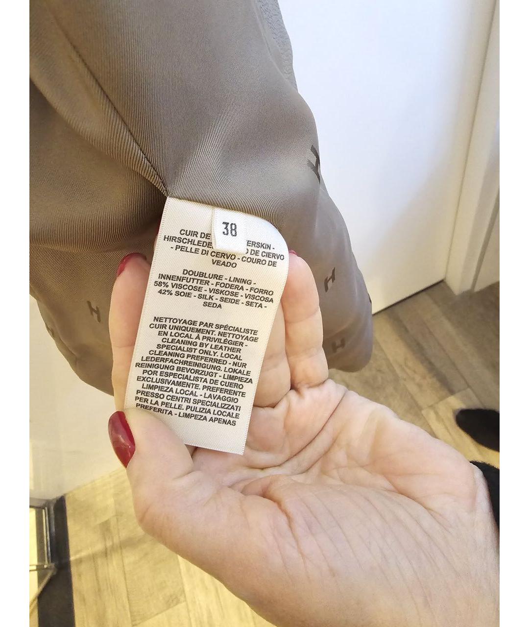 HERMES Серая кожаная куртка, фото 8