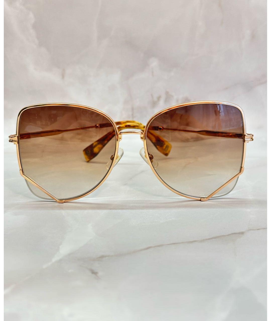 MARC JACOBS Золотые металлические солнцезащитные очки, фото 8