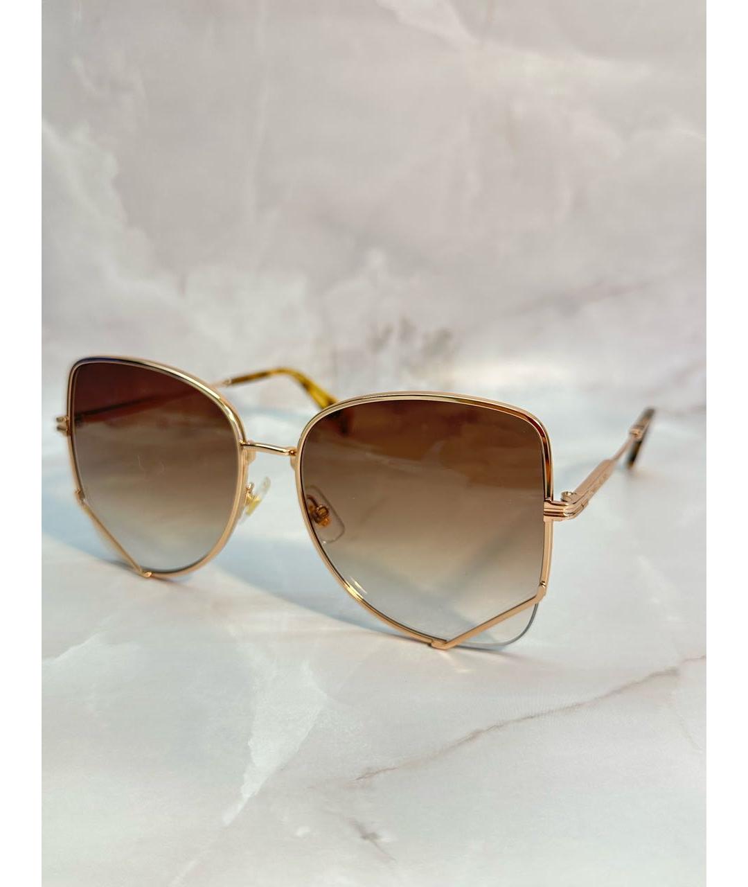 MARC JACOBS Золотые металлические солнцезащитные очки, фото 2