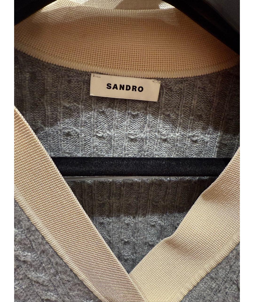 SANDRO Серый шерстяной джемпер / свитер, фото 3