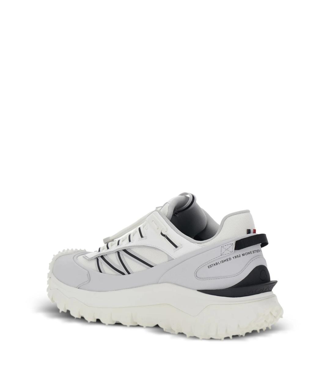 MONCLER Белые синтетические низкие кроссовки / кеды, фото 3