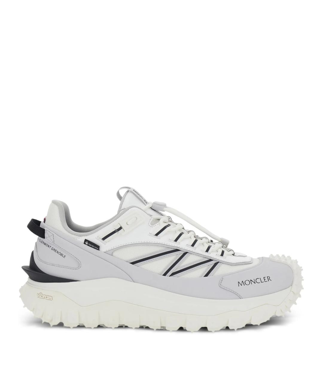 MONCLER Белые синтетические низкие кроссовки / кеды, фото 1