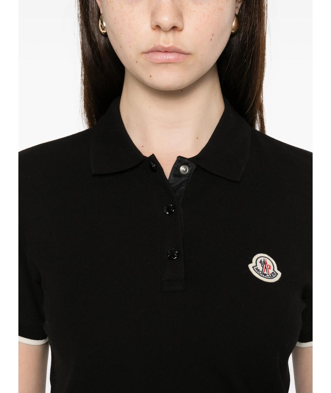 MONCLER Черная хлопковая футболка, фото 5