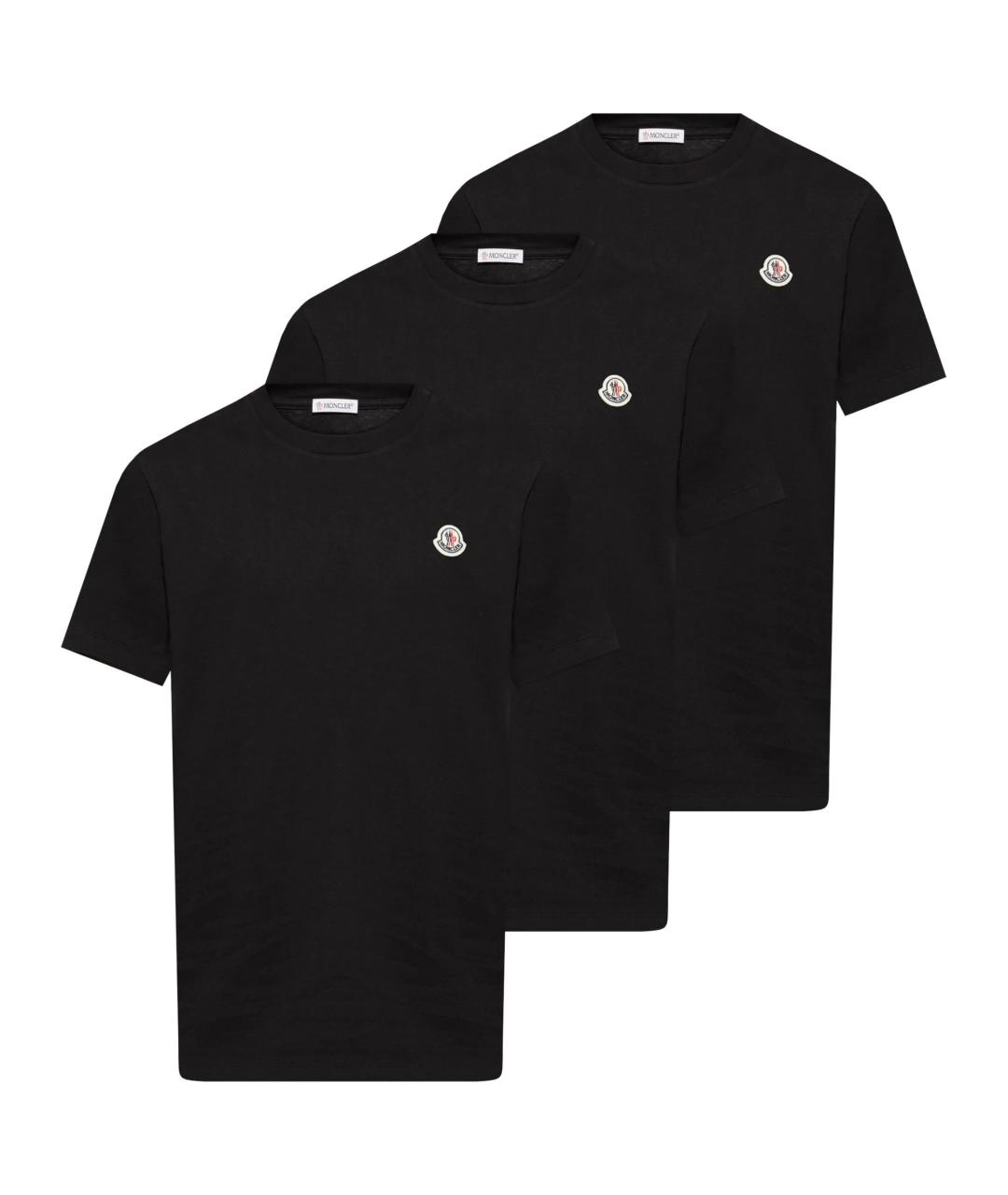 MONCLER Черная хлопковая футболка, фото 1