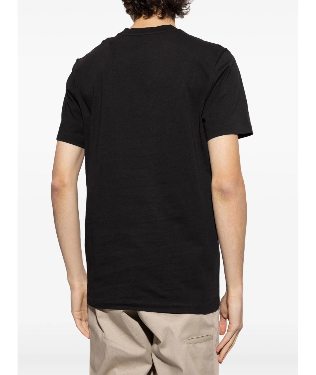 MONCLER Черная хлопковая футболка, фото 4