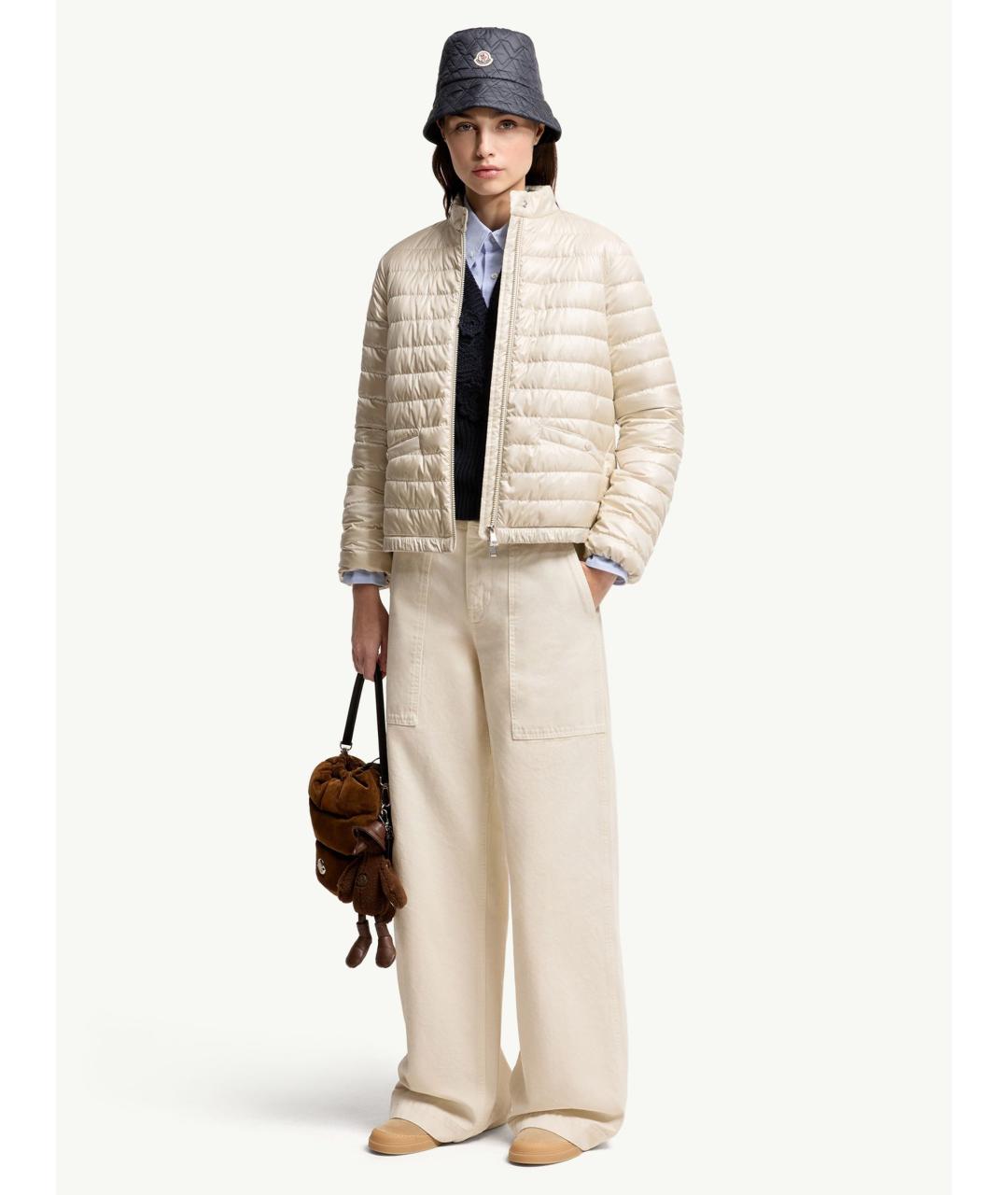 MONCLER Белая полиамидовая куртка, фото 2