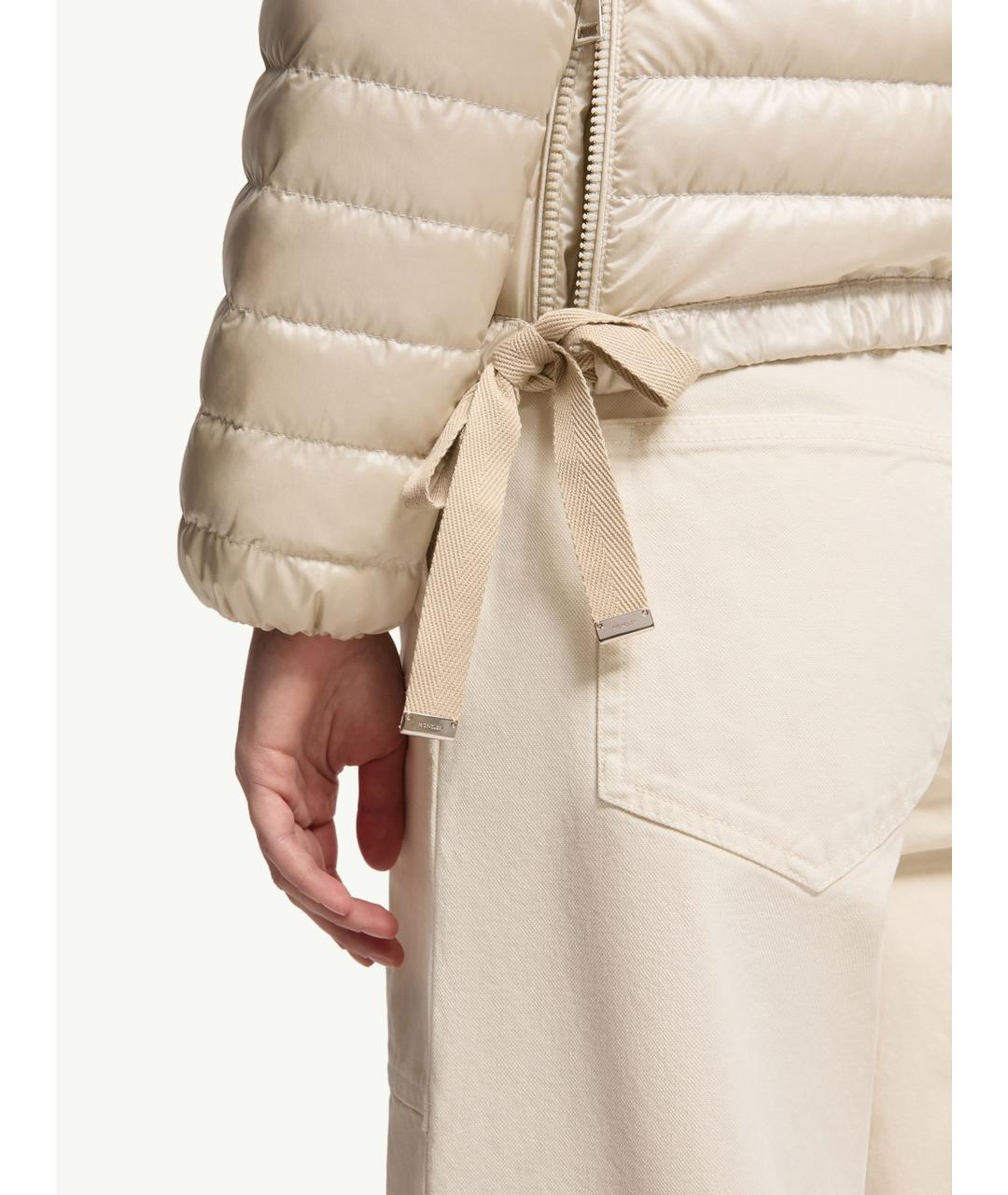 MONCLER Белая полиамидовая куртка, фото 5