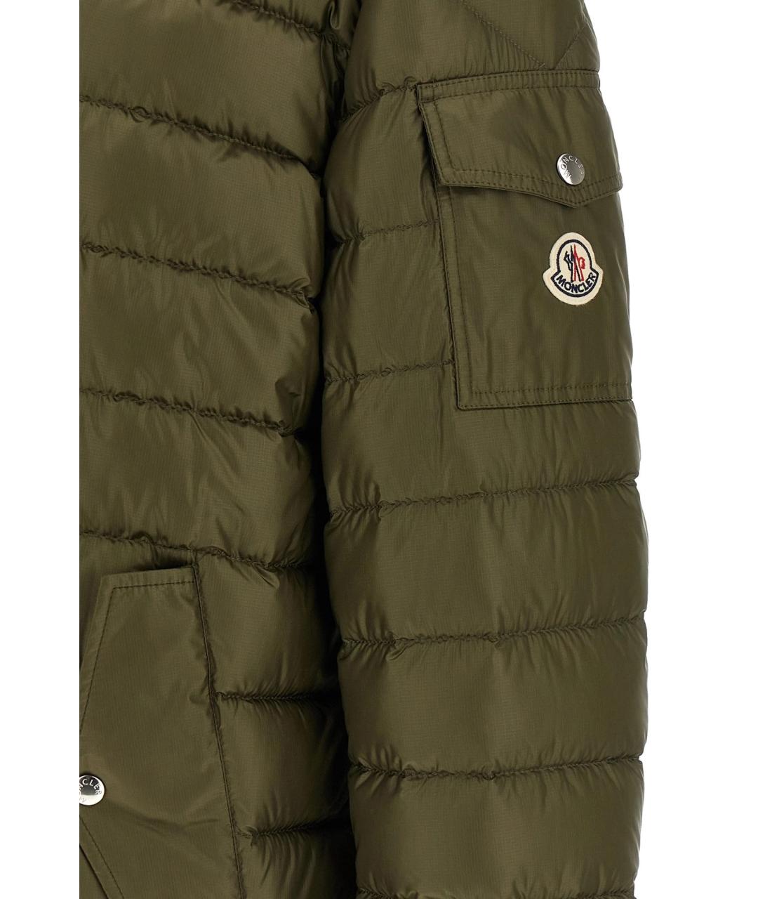 MONCLER Хаки полиамидовая парка, фото 4