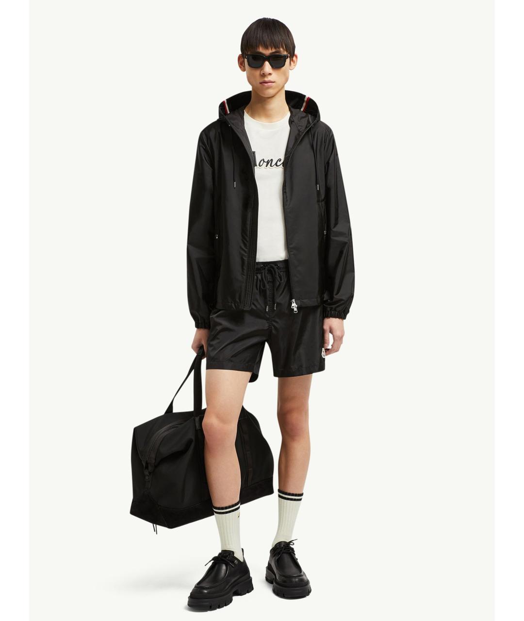 MONCLER Черные полиамидовые шорты, фото 2