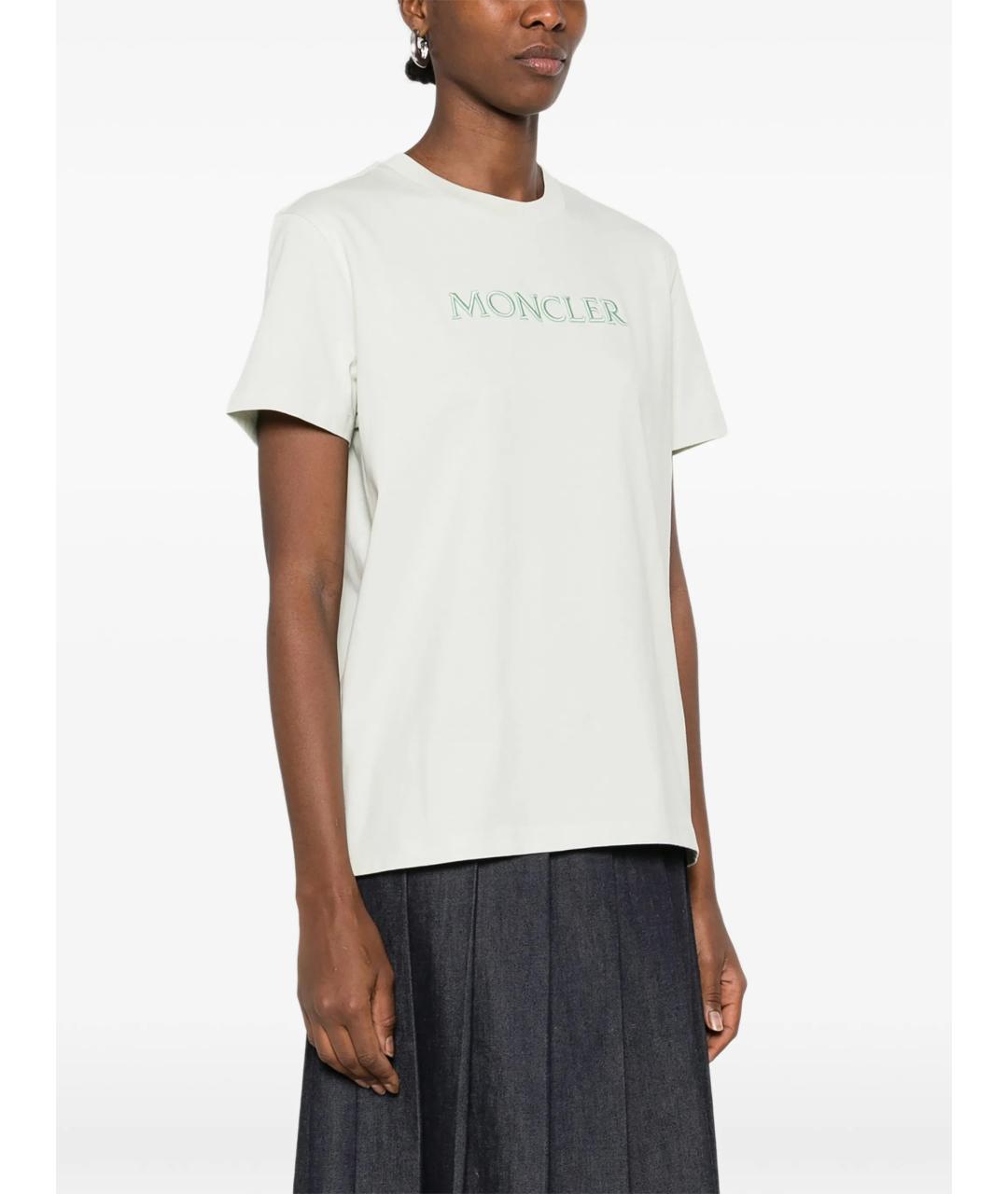 MONCLER Белая хлопковая футболка, фото 3