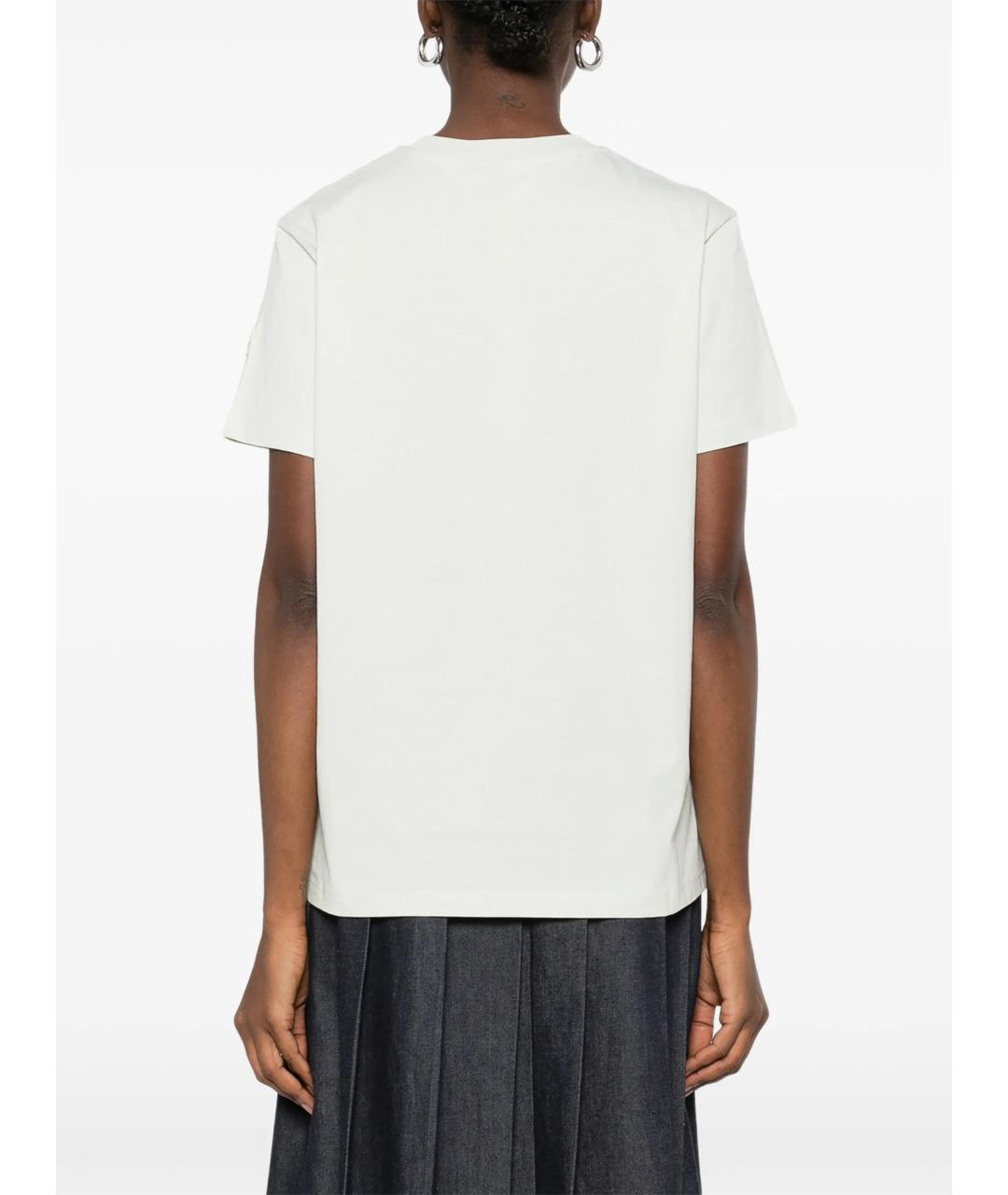 MONCLER Белая хлопковая футболка, фото 4