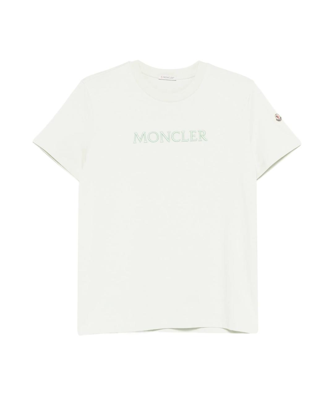 MONCLER Белая хлопковая футболка, фото 1